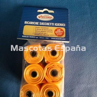 RECORD Bolsas Higiénicas Pack 6 Rollos (20 Bolsas/Rollo) NARANJA - Imagen 1